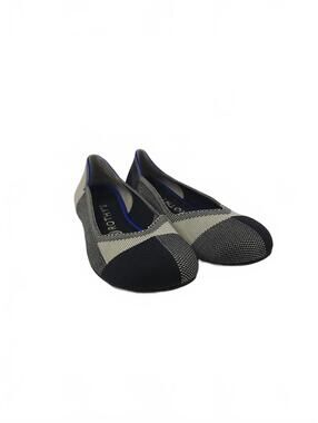 Rothy's Women's Black and Cream Buffalo Plaid Cap Toe Flats Size 7.5